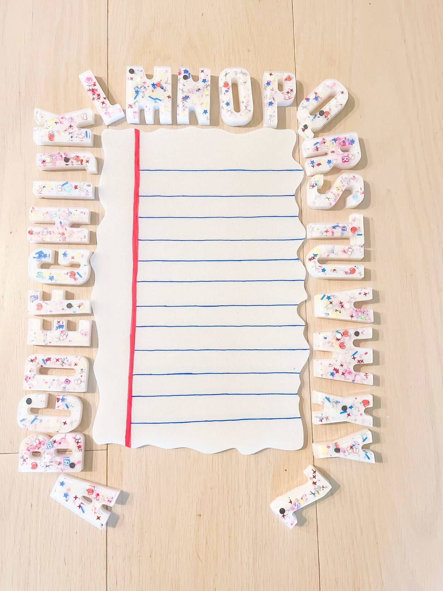 Back to School Alphabet Resin and Dry Erase Board